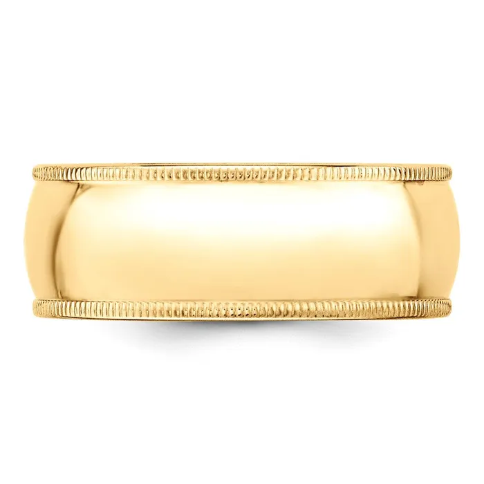 Solid 10K Yellow Gold 8mm Milgrain Half Round MensWomens Wedding Band Ring Size 65 Goldia Rings Solid 10K Yellow Gold 8mm Milgrain Half Round MensWomens Wedding Band Ring Size 65 Goldia Rings