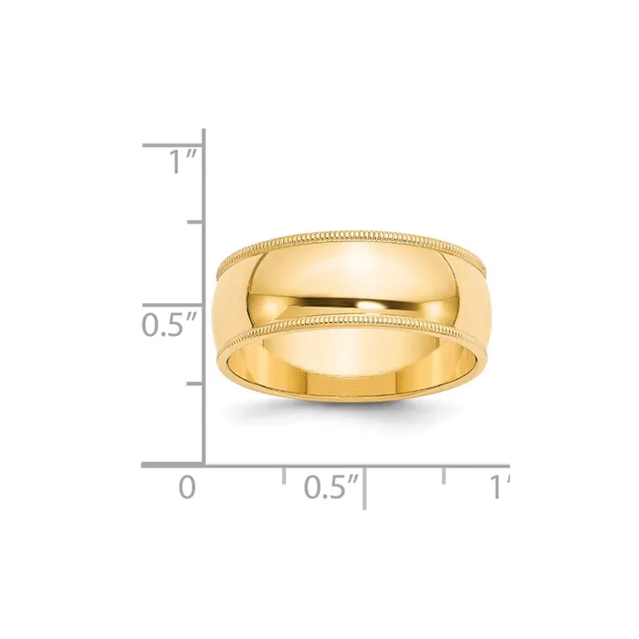 Solid 10K Yellow Gold 8mm Milgrain Half Round MensWomens Wedding Band Ring Size 65 Goldia Rings Solid 10K Yellow Gold 8mm Milgrain Half Round MensWomens Wedding Band Ring Size 65 Goldia Rings