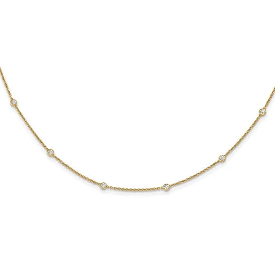 Solid 14K Gold 13 Ct Lab Grown Diamond VSSI D E F Station Necklace goldiacomau Necklaces