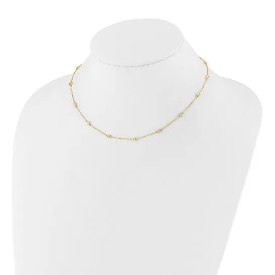 Solid 14K Gold 13 Ct Lab Grown Diamond VSSI D E F Station Necklace goldiacomau Necklaces