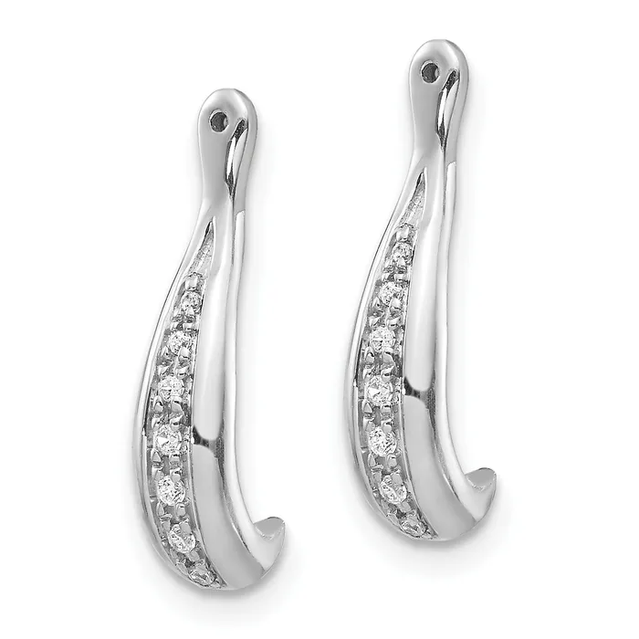 Solid 14k White Gold Simulated CZ Earring JacKets Goldia Earrings Solid 14k White Gold Simulated CZ Earring JacKets Goldia Earrings