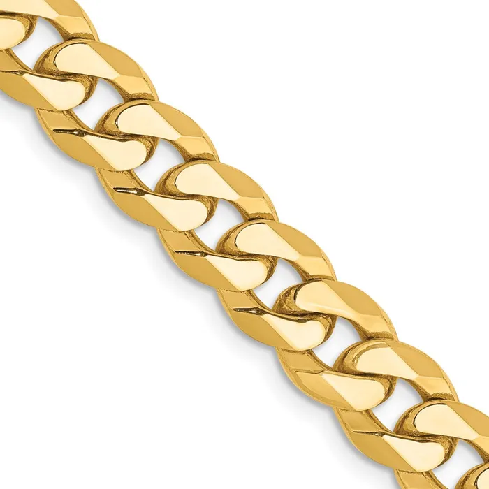 Solid 14K Yellow Gold 26 inch 8mm Flat Beveled Curb with Lobster Clasp Chain Necklace MDS Necklaces Solid 14K Yellow Gold 26 inch 8mm Flat Beveled Curb with Lobster Clasp Chain Necklace MDS Necklaces