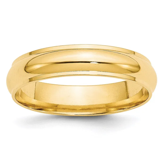 Solid 14K Yellow Gold 5mm Half Round with Edge MensWomens Wedding Band Ring Size 55 Goldia Rings Solid 14K Yellow Gold 5mm Half Round with Edge MensWomens Wedding Band Ring Size 55 Goldia Rings