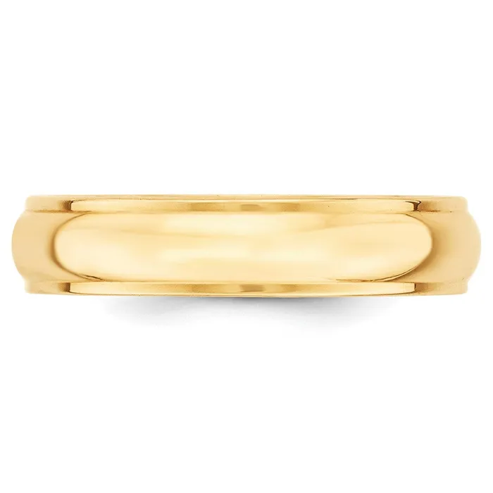 Solid 14K Yellow Gold 5mm Half Round with Edge MensWomens Wedding Band Ring Size 55 Goldia Rings Solid 14K Yellow Gold 5mm Half Round with Edge MensWomens Wedding Band Ring Size 55 Goldia Rings