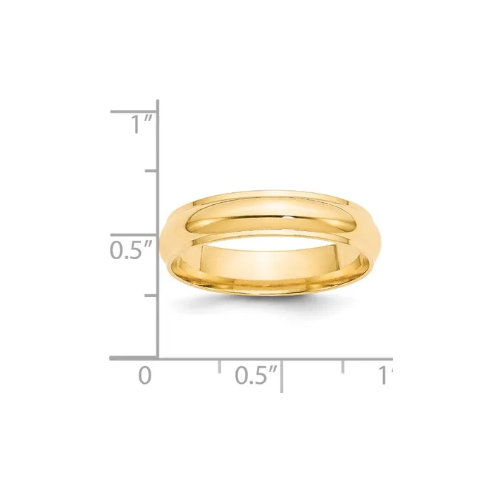 Solid 14K Yellow Gold 5mm Half Round with Edge MensWomens Wedding Band Ring Size 55 Goldia Rings Solid 14K Yellow Gold 5mm Half Round with Edge MensWomens Wedding Band Ring Size 55 Goldia Rings