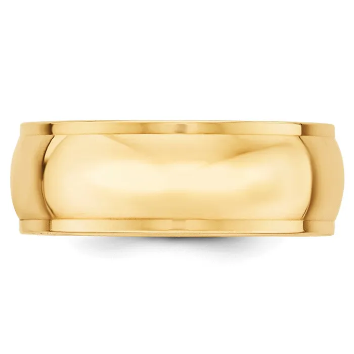 Solid 14K Yellow Gold 8mm Half Round with Edge MensWomens Wedding Band Ring Size 135 Goldia Rings Solid 14K Yellow Gold 8mm Half Round with Edge MensWomens Wedding Band Ring Size 135 Goldia Rings