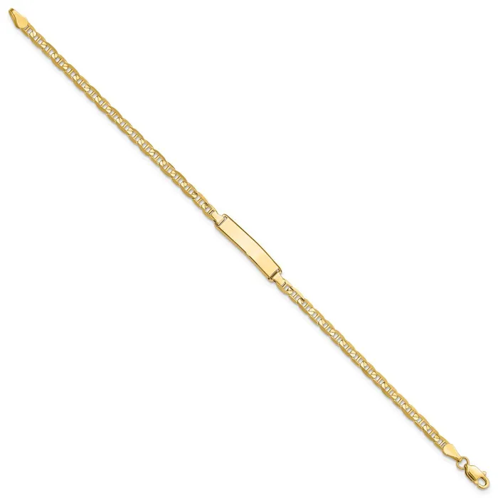 Solid 14K Yellow Gold Anchor Link ID Bracelet MDS Bracelets Solid 14K Yellow Gold Anchor Link ID Bracelet MDS Bracelets