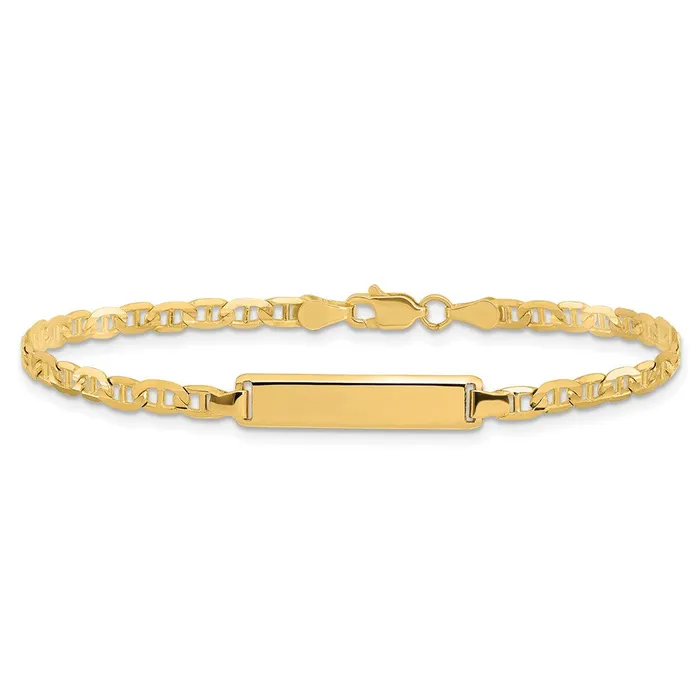 Solid 14K Yellow Gold Anchor Link ID Bracelet MDS Bracelets Solid 14K Yellow Gold Anchor Link ID Bracelet MDS Bracelets