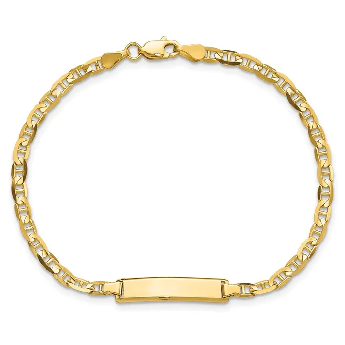 Solid 14K Yellow Gold Anchor Link ID Bracelet MDS Bracelets Solid 14K Yellow Gold Anchor Link ID Bracelet MDS Bracelets