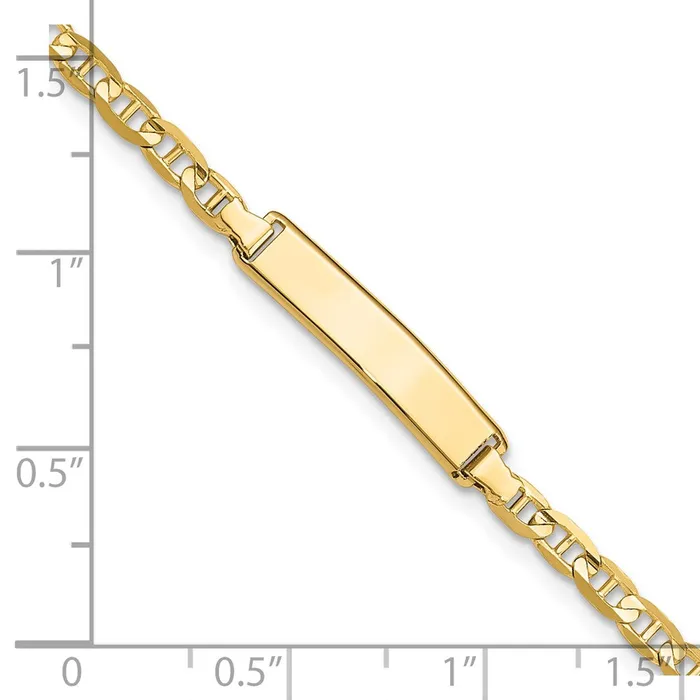 Solid 14K Yellow Gold Anchor Link ID Bracelet MDS Bracelets Solid 14K Yellow Gold Anchor Link ID Bracelet MDS Bracelets