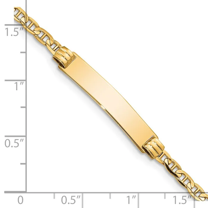 Solid 14K Yellow Gold Childrens Anchor Link ID Bracelet MDS Bracelets Solid 14K Yellow Gold Childrens Anchor Link ID Bracelet MDS Bracelets