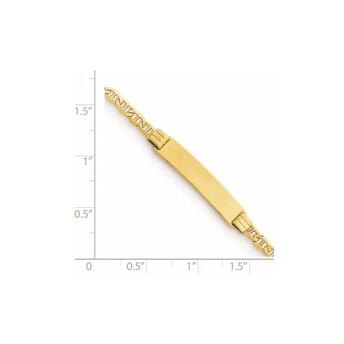 Solid 14K Yellow Gold Childrens Anchor Link ID Bracelet MDS Bracelets Solid 14K Yellow Gold Childrens Anchor Link ID Bracelet MDS Bracelets