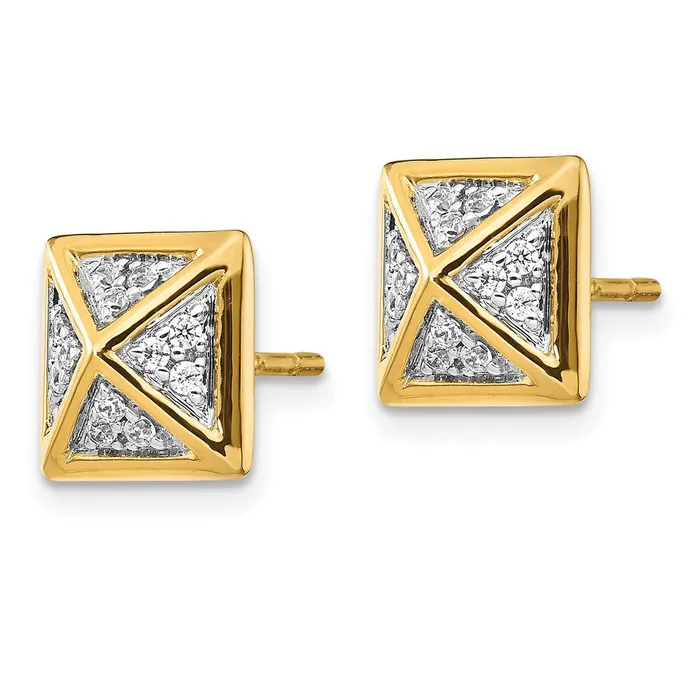 Solid 14k Yellow Gold Simulated CZ Fancy Earrings Goldia Earrings Solid 14k Yellow Gold Simulated CZ Fancy Earrings Goldia Earrings