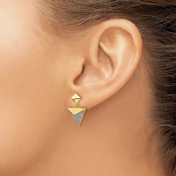 Solid 14k Yellow Gold Simulated CZ Fancy Earrings Goldia Earrings Solid 14k Yellow Gold Simulated CZ Fancy Earrings Goldia Earrings