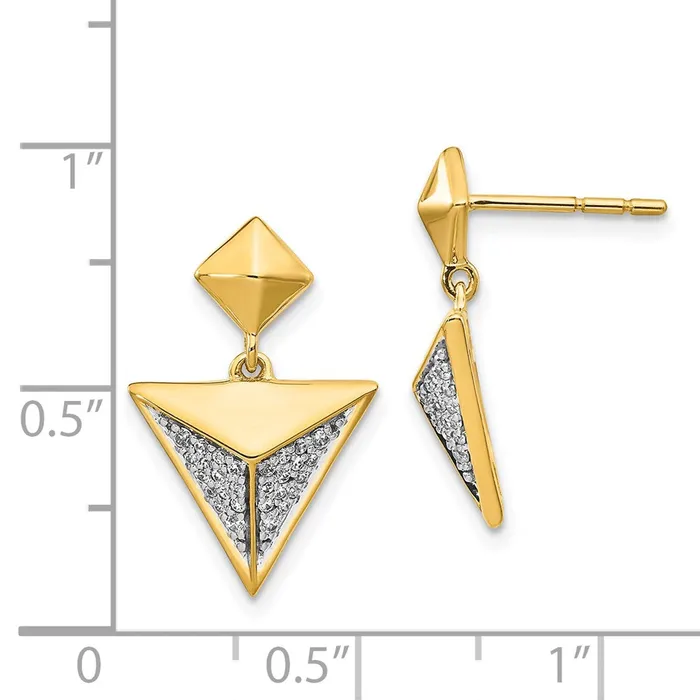 Solid 14k Yellow Gold Simulated CZ Fancy Earrings Goldia Earrings Solid 14k Yellow Gold Simulated CZ Fancy Earrings Goldia Earrings