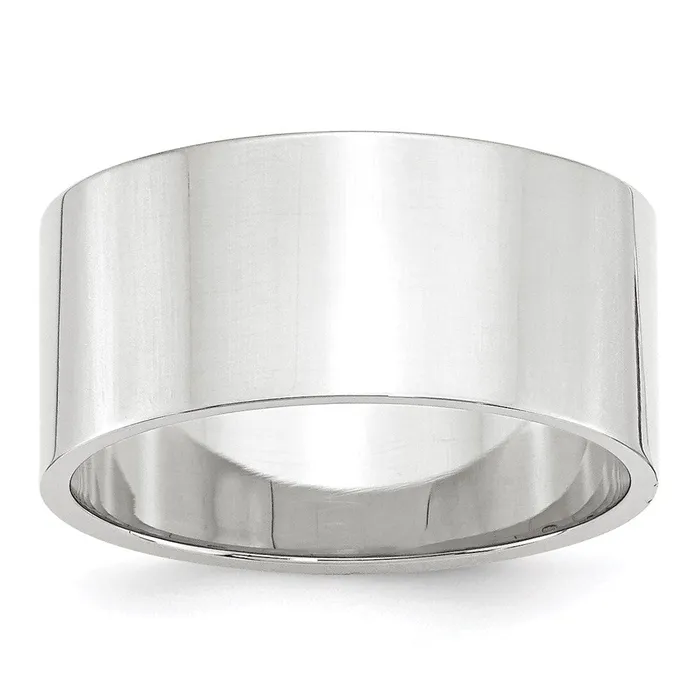 Solid 18K White Gold 10mm Light Weight Flat MensWomens Wedding Band Ring Size 135 Goldia Rings Solid 18K White Gold 10mm Light Weight Flat MensWomens Wedding Band Ring Size 135 Goldia Rings