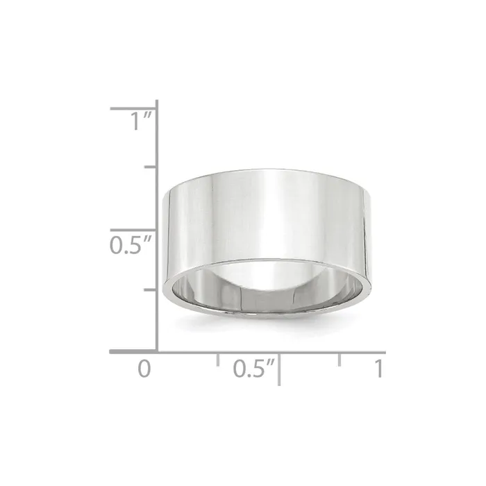 Solid 18K White Gold 10mm Light Weight Flat MensWomens Wedding Band Ring Size 135 Goldia Rings Solid 18K White Gold 10mm Light Weight Flat MensWomens Wedding Band Ring Size 135 Goldia Rings