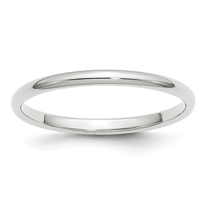 Solid 18K White Gold 2mm Half Round MensWomens Wedding Band Ring Size 115 Goldia Rings Solid 18K White Gold 2mm Half Round MensWomens Wedding Band Ring Size 115 Goldia Rings