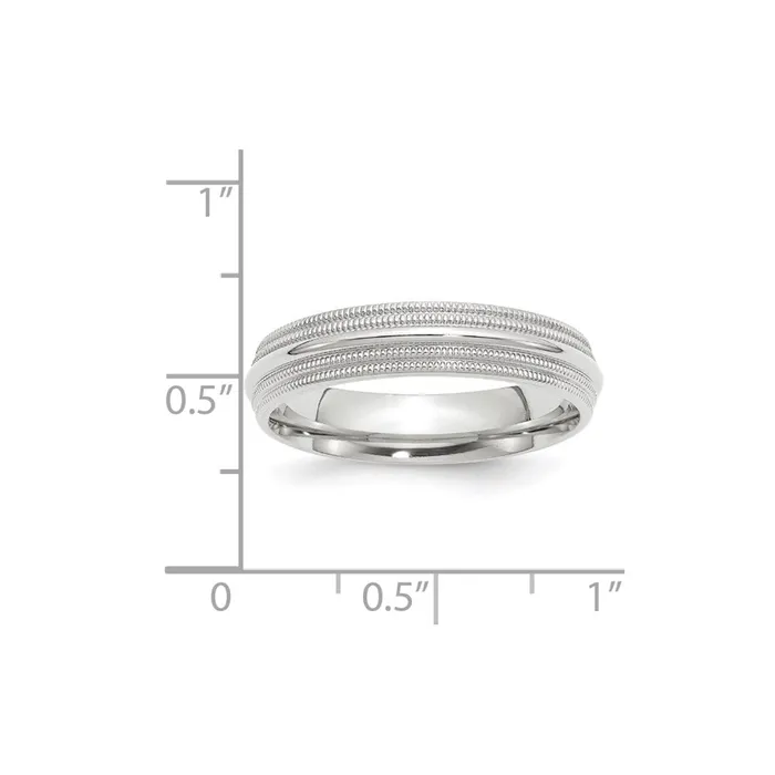 Solid 18K White Gold 5mm Double Milgrain Comfort Fit MensWomens Wedding Band Ring Size 45 Goldia Rings Solid 18K White Gold 5mm Double Milgrain Comfort Fit MensWomens Wedding Band Ring Size 45 Goldia Rings