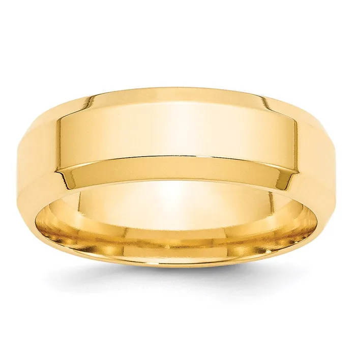 Solid 18K Yellow Gold 7mm Bevel Edge Comfort Fit MensWomens Wedding Band Ring Size 45 Goldia Rings Solid 18K Yellow Gold 7mm Bevel Edge Comfort Fit MensWomens Wedding Band Ring Size 45 Goldia Rings