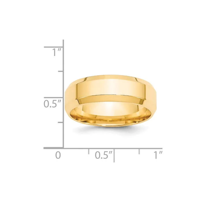 Solid 18K Yellow Gold 7mm Bevel Edge Comfort Fit MensWomens Wedding Band Ring Size 45 Goldia Rings Solid 18K Yellow Gold 7mm Bevel Edge Comfort Fit MensWomens Wedding Band Ring Size 45 Goldia Rings