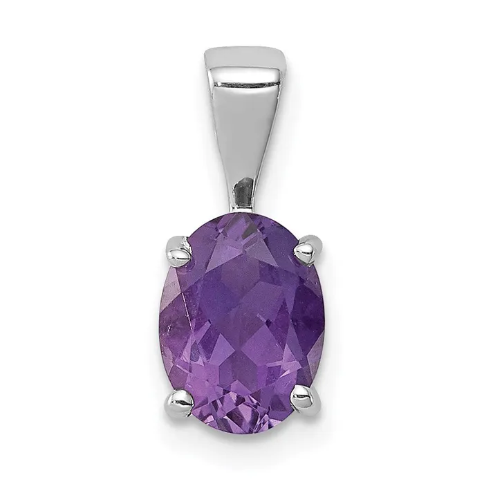 Sterling Silver Rhodiumplated Amethyst Pendant Goldia Necklaces