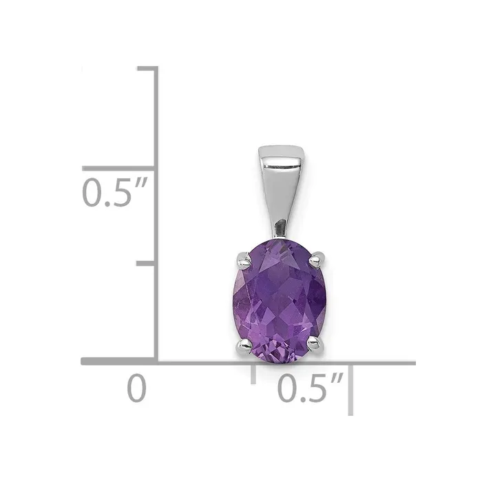 Sterling Silver Rhodiumplated Amethyst Pendant Goldia Necklaces