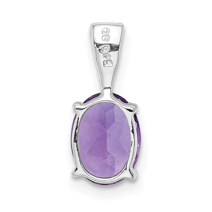Sterling Silver Rhodiumplated Amethyst Pendant Goldia Necklaces