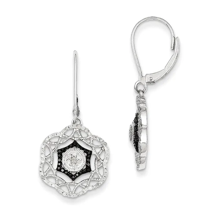 Sterling Silver Rhodium Plated Black u0026 White Diamond Earrings Goldia Earrings Sterling Silver Rhodium Plated Black u0026 White Diamond Earrings Goldia Earrings