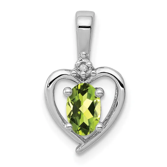 Sterling Silver Rhodiumplated Peridot u0026 Diamond Pendant Goldia Necklaces Sterling Silver Rhodiumplated Peridot u0026 Diamond Pendant Goldia Necklaces
