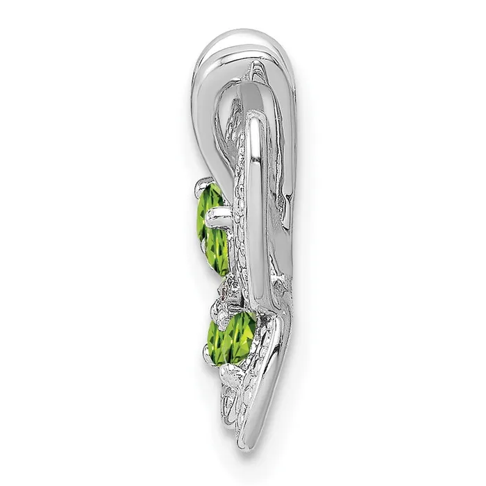 Sterling Silver Rhodiumplated Peridot u0026 Diamond Pendant Goldia Necklaces
