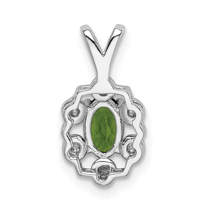 Sterling Silver Rhodiumplated Peridot u0026 Diamond Pendant Goldia Necklaces